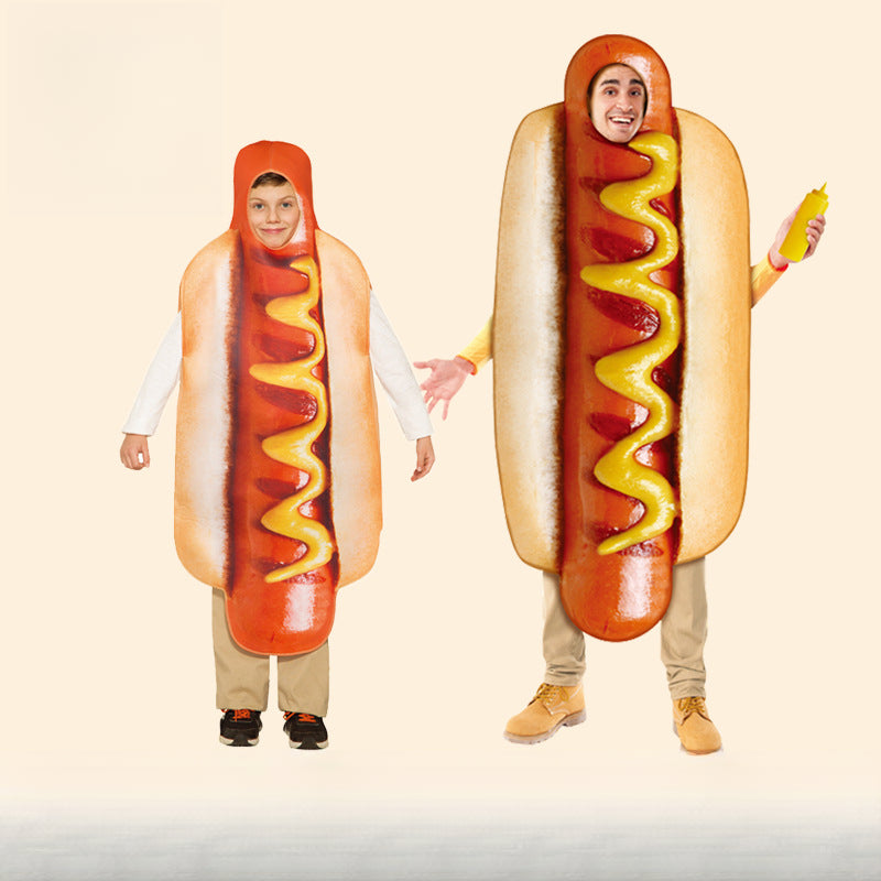 Halloween Cosplay Mexico Festival Costume Adult One-Piece Stage Performance Costume and Accessories Hot Dog Costume