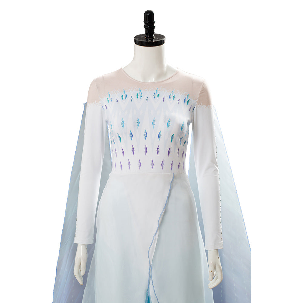 Movie Elsa Frozen 2 Ahtohallan Cave Snow Flake Dress Cosplay Costume Halloween Carnival Suit