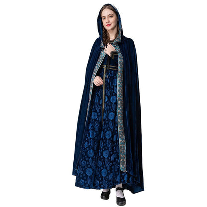 Medieval Halloween Costume Court Witch Cape and Shawl