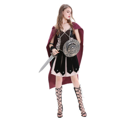 Medieval Ancient Rome Sparta Female Warrior Cosplay Greek Goddess Performance Wear