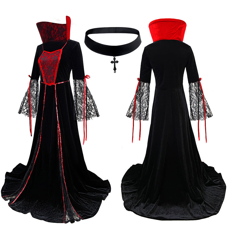 Medieval Witch Demon Costume Adult Cos Costumes Maxi Dress