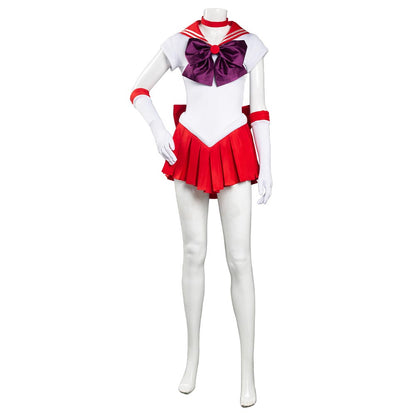 Anime Sailor Moon Hino Rei Uniform Red Dress Outfit Halloween Carnival Suit Cosplay Costume