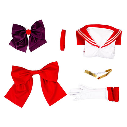 Anime Sailor Moon Hino Rei Uniform Red Dress Outfit Halloween Carnival Suit Cosplay Costume