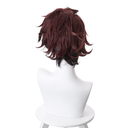 Anime Demon Slayer Tanjirou Wig Outfit Cosplay Halloween Carnival Props