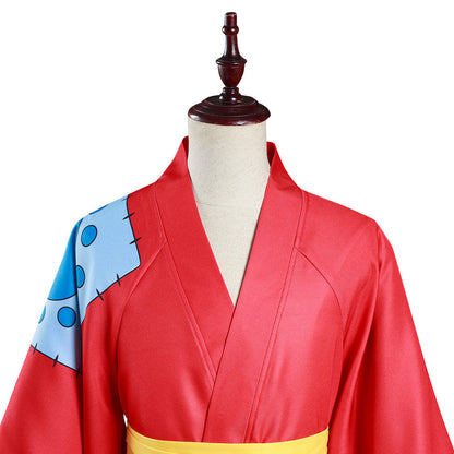 Anime One Piece Kimono Outfit Wano Country Monkey D. Luffy Halloween Carnival Suit Cosplay Costume