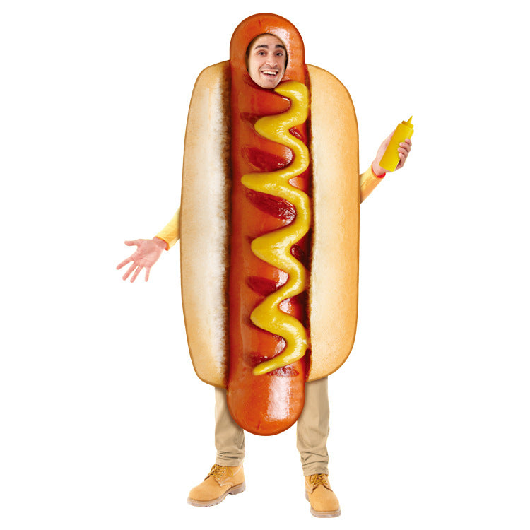 Halloween Cosplay Mexico Festival Costume Adult One-Piece Stage Performance Costume and Accessories Hot Dog Costume