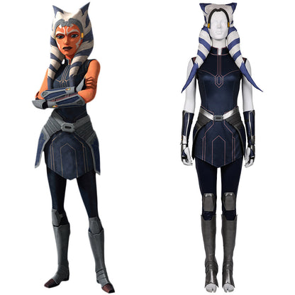 TV Series Ahsoka 2023 Ahsoka Tano Blue Dress Outfit Halloween Carnival Suit Cosplay Costume