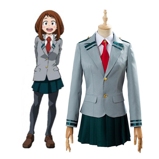 Anime My Hero Academia Ochaco Uraraka School Uniform Cosplay Costume Haloween Suit