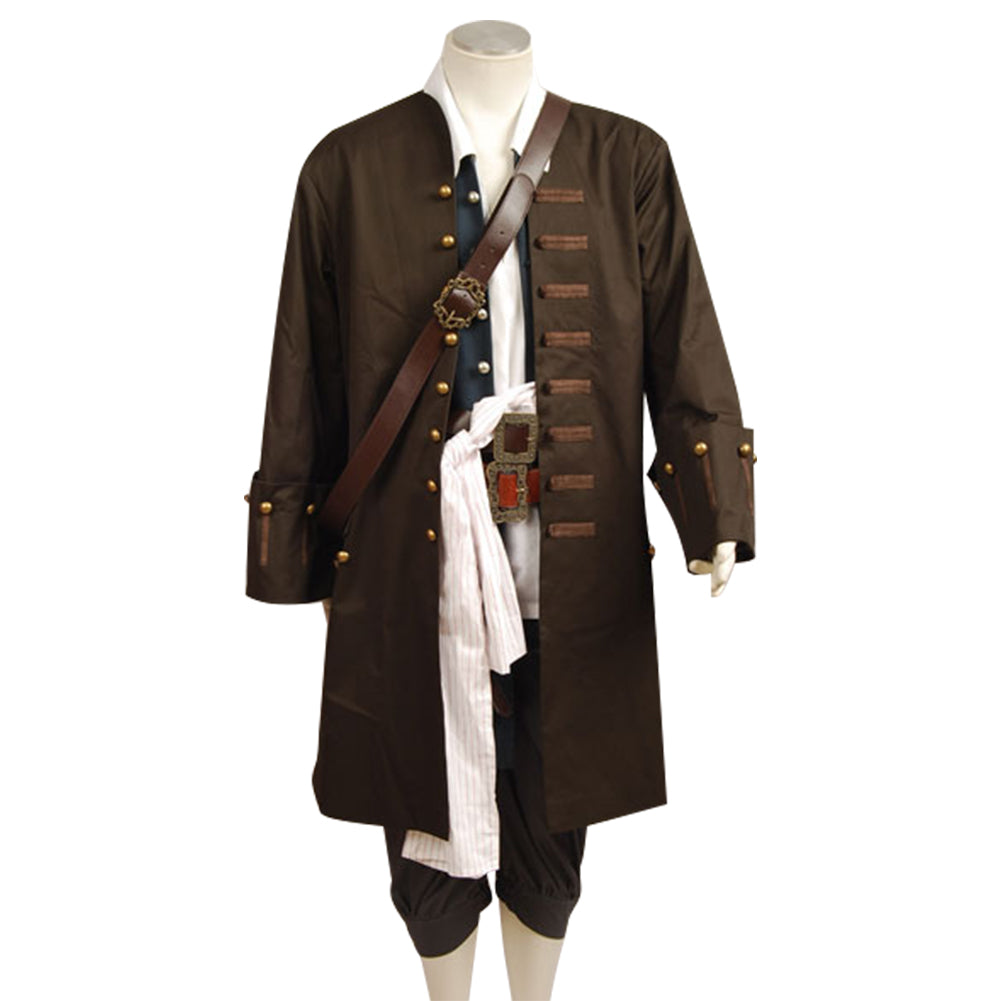 Movie Pirates Of The Caribbean Jack Sparrow Cosplay Costume Set Halloween Carnival Party Suit