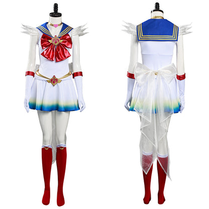 Anime Sailor Moon Eternal Tsukino Usagi White Dress Outfits Halloween Carnival Suit Cosplay Costume