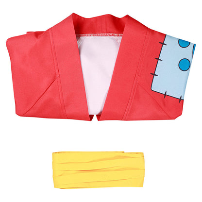 Anime One Piece Kimono Outfit Wano Country Monkey D. Luffy Halloween Carnival Suit Cosplay Costume