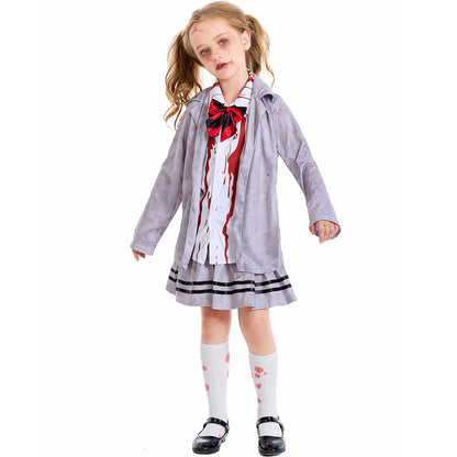 Halloween Costume Zombie Academy JK Cool Gray Student Vampire Cos Stage Performance Zombie Clothes