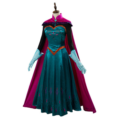 Movie Frozen Elsa Queen Green Dress Outfit Cosplay Costume Halloween Carnival Suit