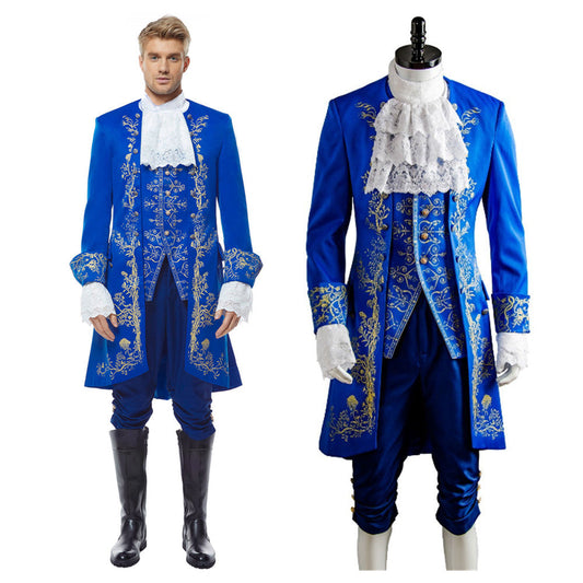 Movie Beauty and the Beast Prince Adam Suit Cosplay Costume Adults Halloween Outfit