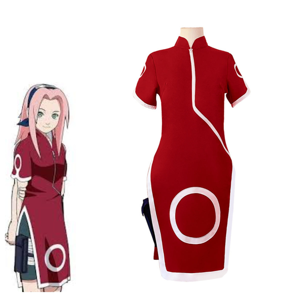 Anime Naruto Sakura Haruno Cheongsam Cosplay Suit