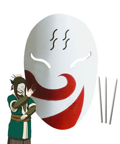 Haku from Naruto Halloween Mask and 3 Needles Cosplay Accessory Prop