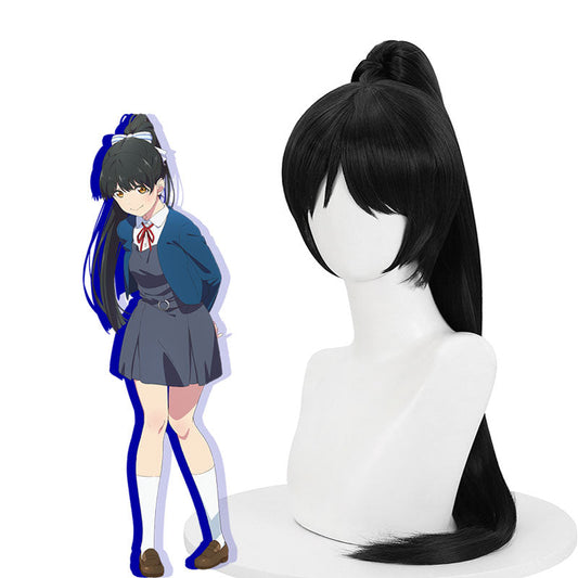 Anime Love Live! SuperStar!! Liella Hazuki Ren Long Straight Black High ponytail Cosplay Wigs