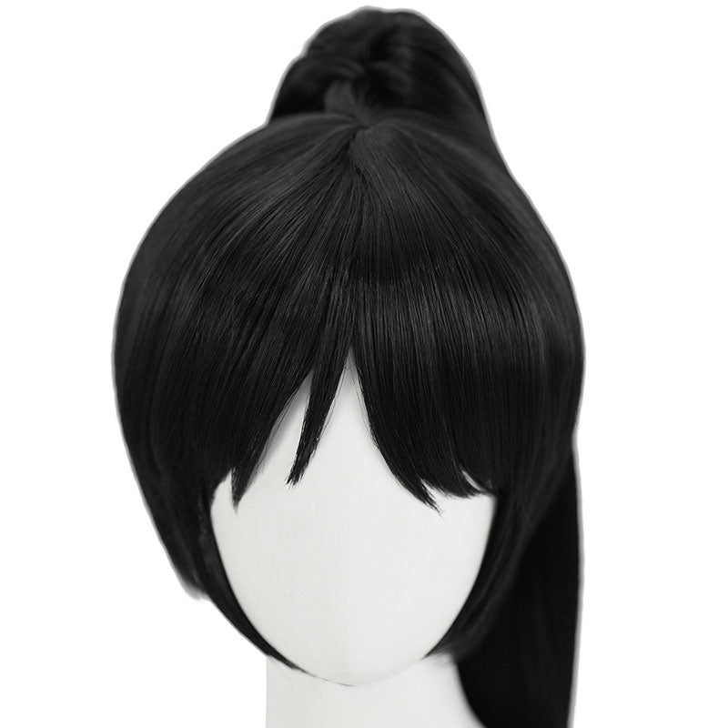 Anime Love Live! SuperStar!! Liella Hazuki Ren Long Straight Black High ponytail Cosplay Wigs