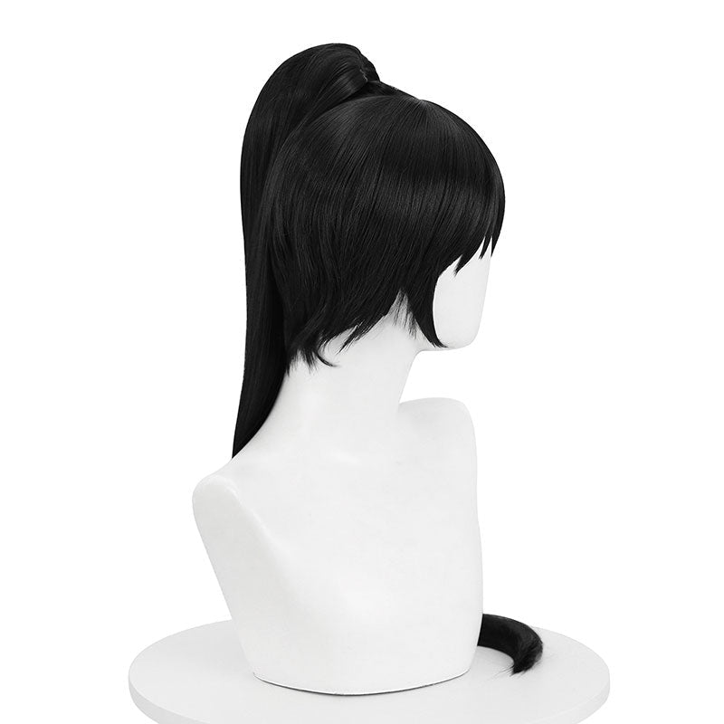 Anime Love Live! SuperStar!! Liella Hazuki Ren Long Straight Black High ponytail Cosplay Wigs