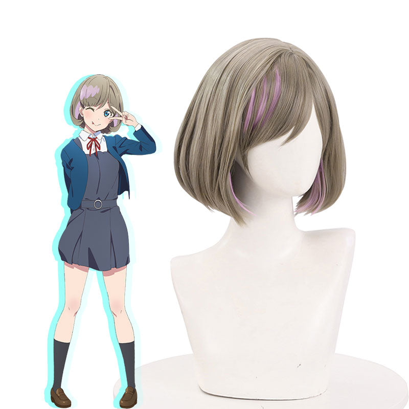 Anime  Love Live! SuperStar!!  Liella Keke Tang Mixed Color Mid-length Straight Cosplay Wigs