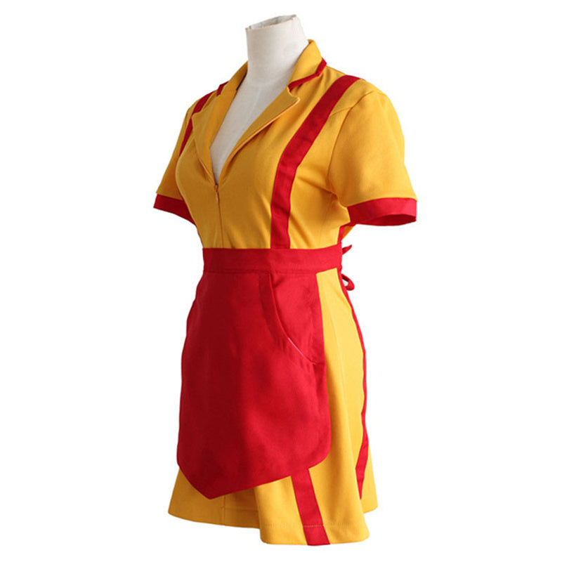 TV Series Broke Girls Max Caroline Waiter Uniform Dress Cosplay Costume