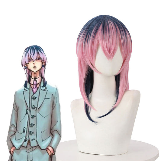 Anime Tokyo Revengers Haitani Rindou Blue Mixed Pink 35cm Cosplay wigs