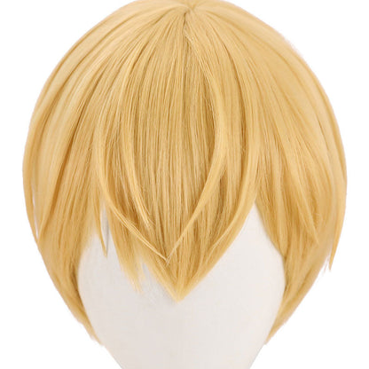 Anime Tokyo Revengers Chifuyu Matsuno Yellow Gradient Black Bangs Short  Cosplay Wigs