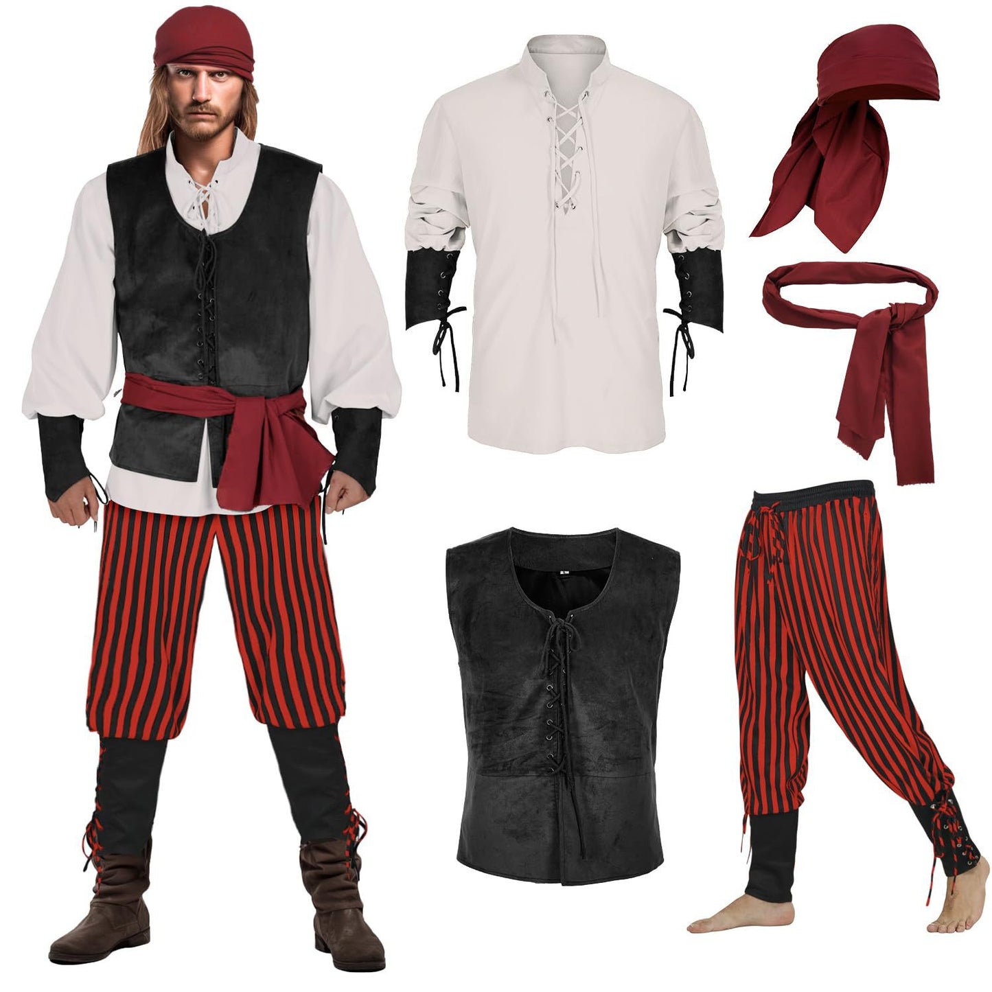 Medieval Renaissance Pirates Of The Caribbean Vest Halloween Pirate Costume