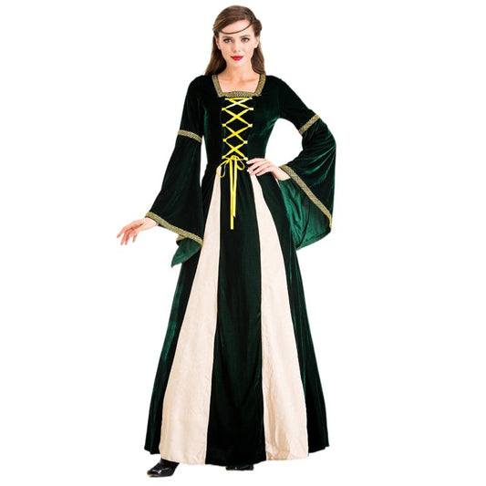 Medieval European Retro Flannel Court Dress Queen Cosplay Stage Costume