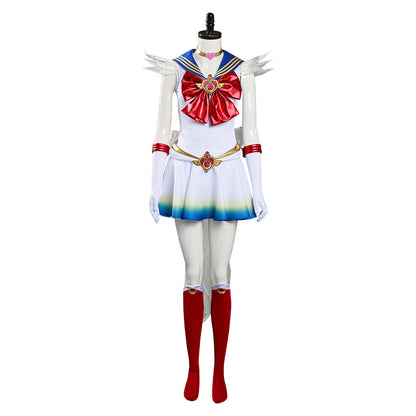 Anime Sailor Moon Eternal Tsukino Usagi White Dress Outfits Halloween Carnival Suit Cosplay Costume