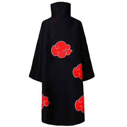 Anime Naruto Cosplay Costume Akatsuki Organization Clothes Red Cloud Cloak