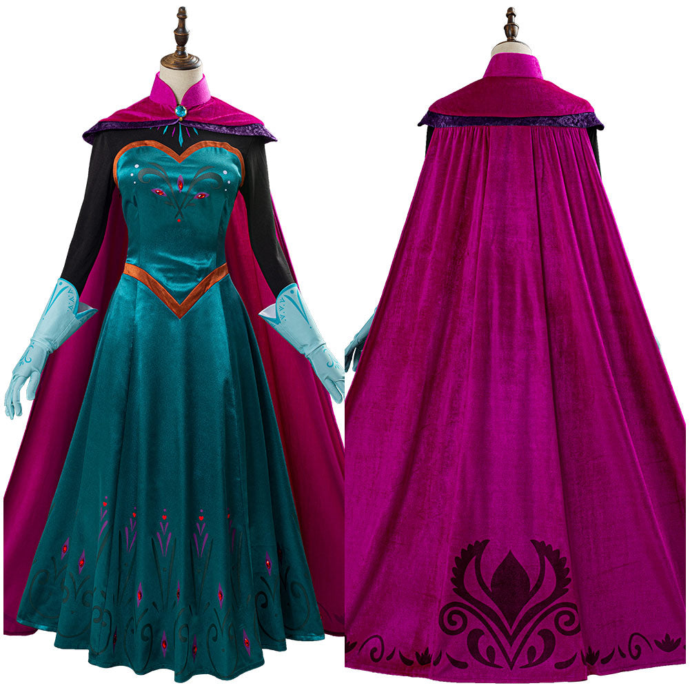 Movie Frozen Elsa Queen Green Dress Outfit Cosplay Costume Halloween Carnival Suit