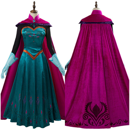 Movie Frozen Elsa Queen Green Dress Outfit Cosplay Costume Halloween Carnival Suit