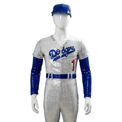 Movie Rocketman Elton John Dodgers Baseball Uniform Cosplay Costume Halloween Carnival Suit