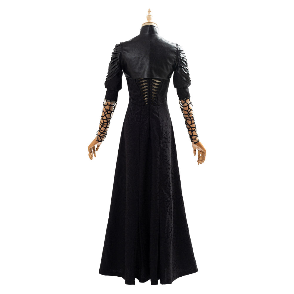 TV Series The Witcher Yennefer Black Long Dress Outfit Cosplay Costume Halloween Carnival Suit