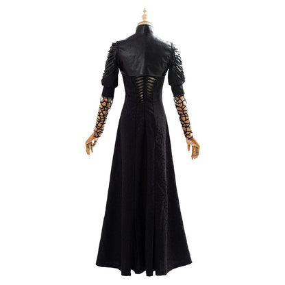 TV Series The Witcher Yennefer Black Long Dress Outfit Cosplay Costume Halloween Carnival Suit