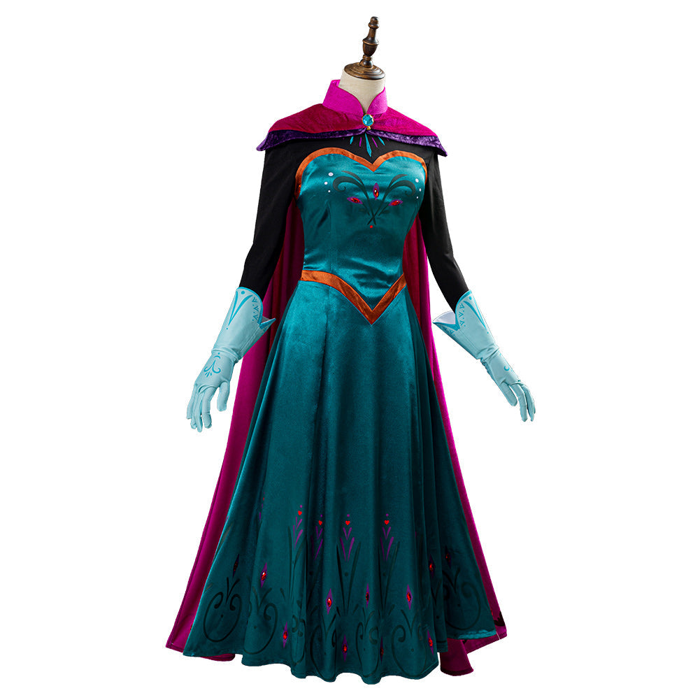 Movie Frozen Elsa Queen Green Dress Outfit Cosplay Costume Halloween Carnival Suit