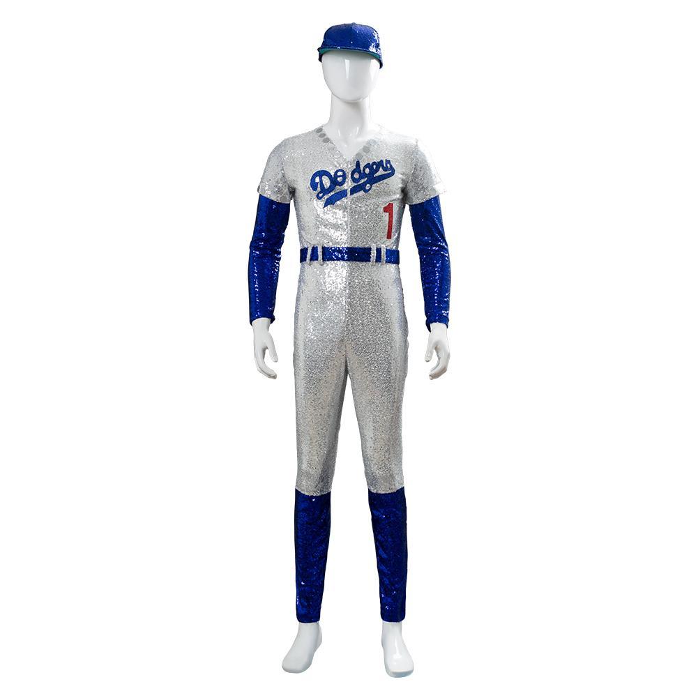 Movie Rocketman Elton John Dodgers Baseball Uniform Cosplay Costume Halloween Carnival Suit