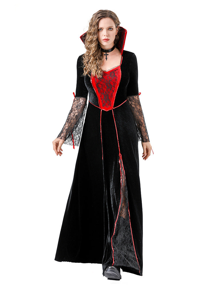 Medieval Witch Demon Costume Adult Cos Costumes Maxi Dress