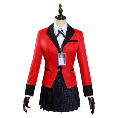 Anime Kakegurui: Compulsive Gambler Jabami Yumeko/Meari Saotome Red School Uniform Skirt Outfit Cosplay Costume