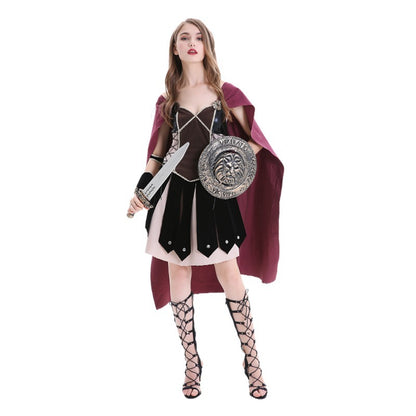 Medieval Ancient Rome Sparta Female Warrior Cosplay Greek Goddess Performance Wear