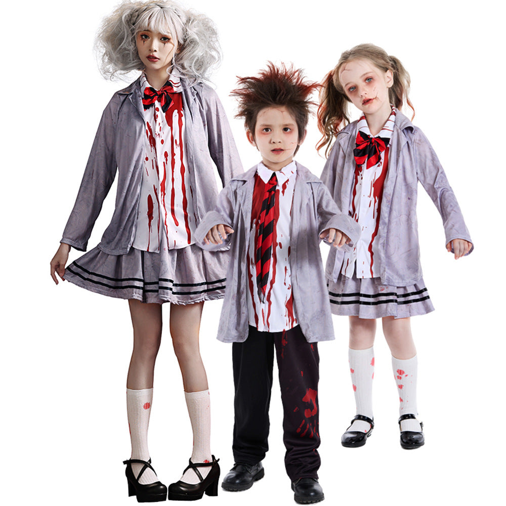 Halloween Costume Zombie Academy JK Cool Gray Student Vampire Cos Stage Performance Zombie Clothes