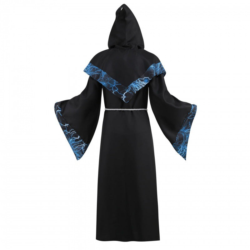 Medieval Wizard Cloak Retro Hooded Robe Halloween Costumes