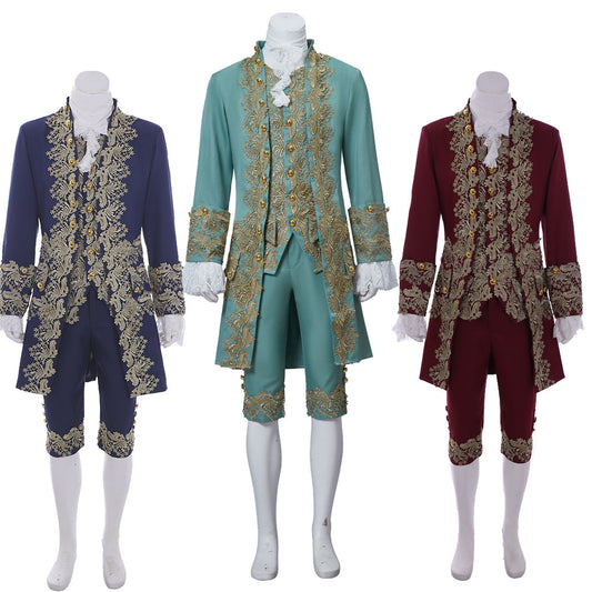 Medieval Court Prince Noble Embroidered Suit