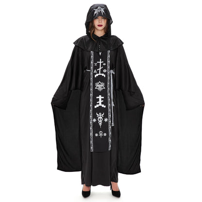 Medieval Black Pope Robe Costume Cosplay Theme Party Stage Costume