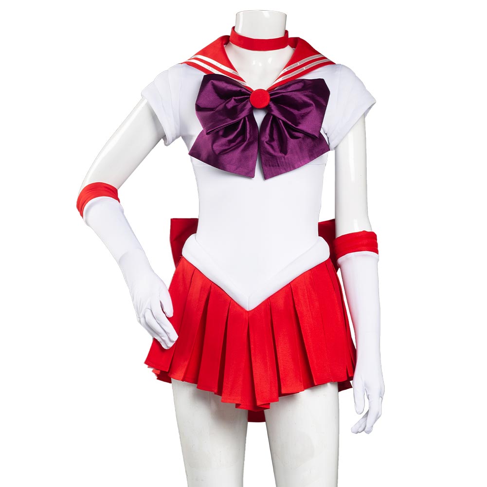 Anime Sailor Moon Hino Rei Uniform Red Dress Outfit Halloween Carnival Suit Cosplay Costume