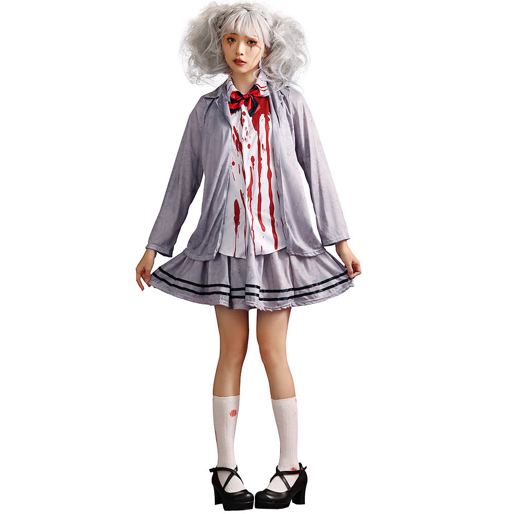 Halloween Costume Zombie Academy JK Cool Gray Student Vampire Cos Stage Performance Zombie Clothes