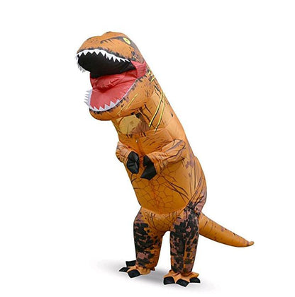 Adult Kids Dinosaur Inflatable Costume Yellow Party Funny Jumpsuit Cosplay Costume Halloween Carnval Suit