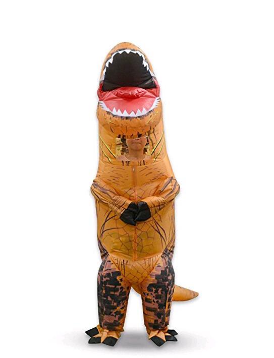 Adult Kids Dinosaur Inflatable Costume Yellow Party Funny Jumpsuit Cosplay Costume Halloween Carnval Suit