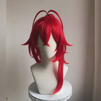 Genshin Impact Diluc Red Cosplay Wig